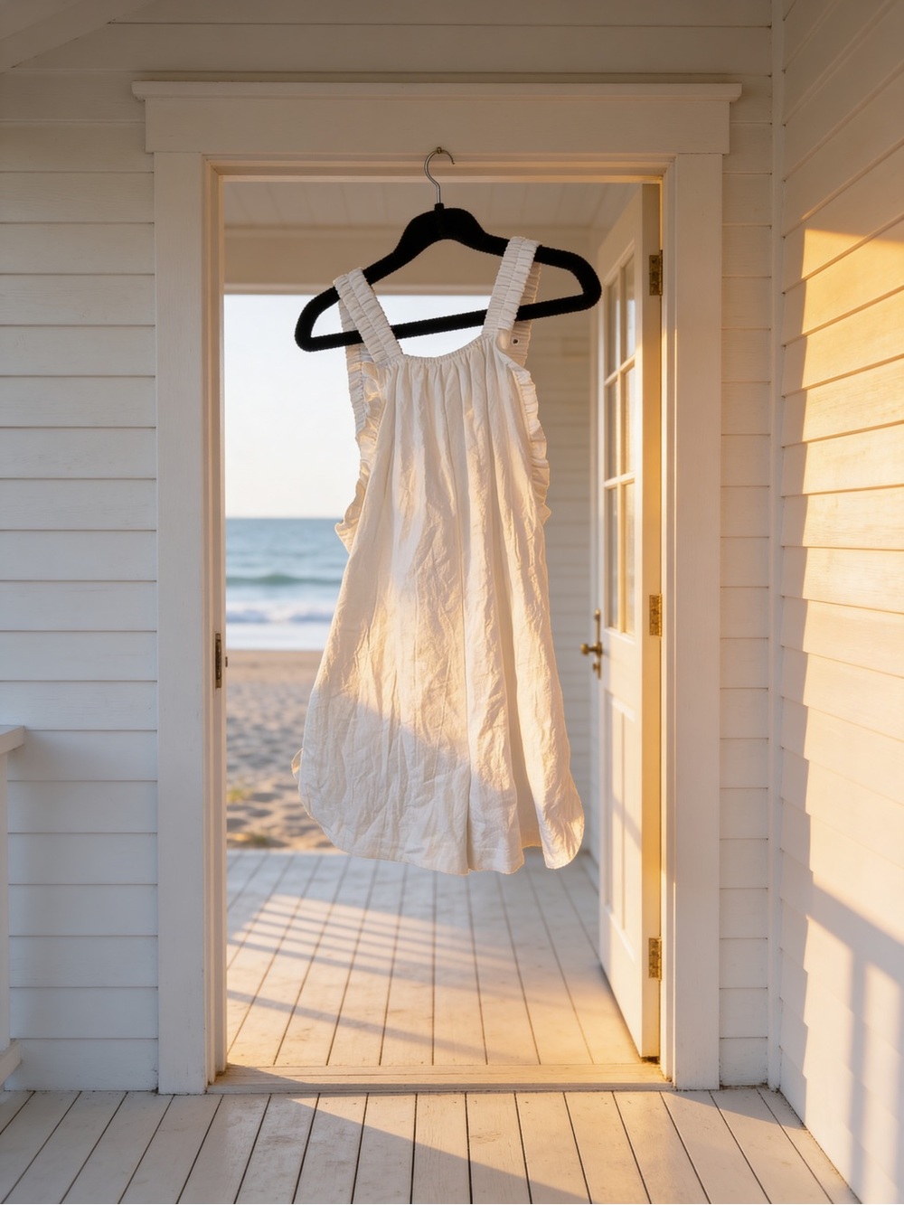 White Ruffled Strap Romper